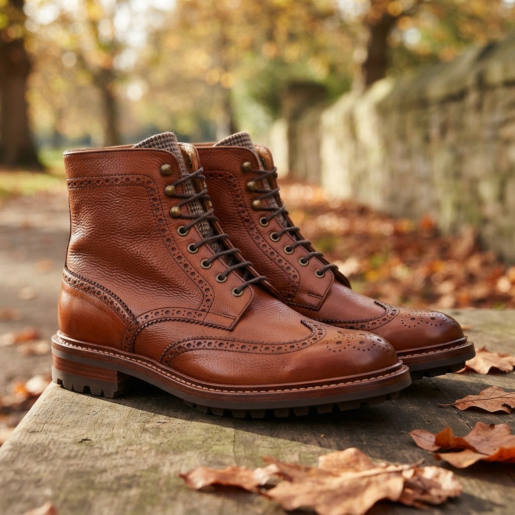 Mayfair Brogue Boots (Chestnut Tan)