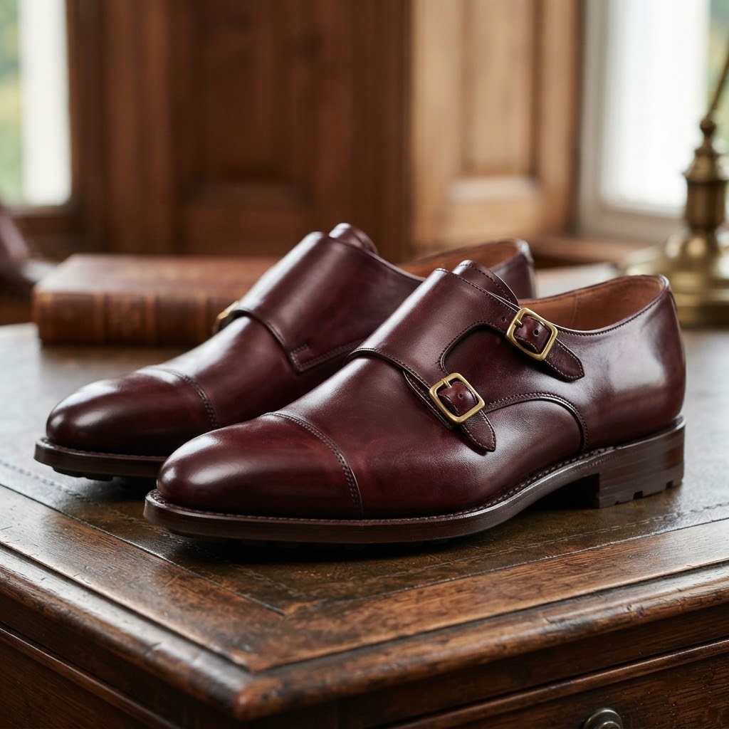 Belgravia Monk Straps (Oxblood Polish)
